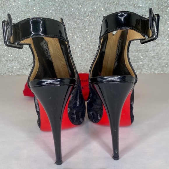 Christian Louboutin ankle strap booties (black & silver). - Picture 3 of 8